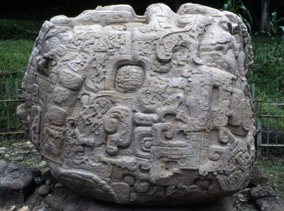 Side View of Zoomorphic Stone P, Late Classic Period (600-900 AD) by Mayan